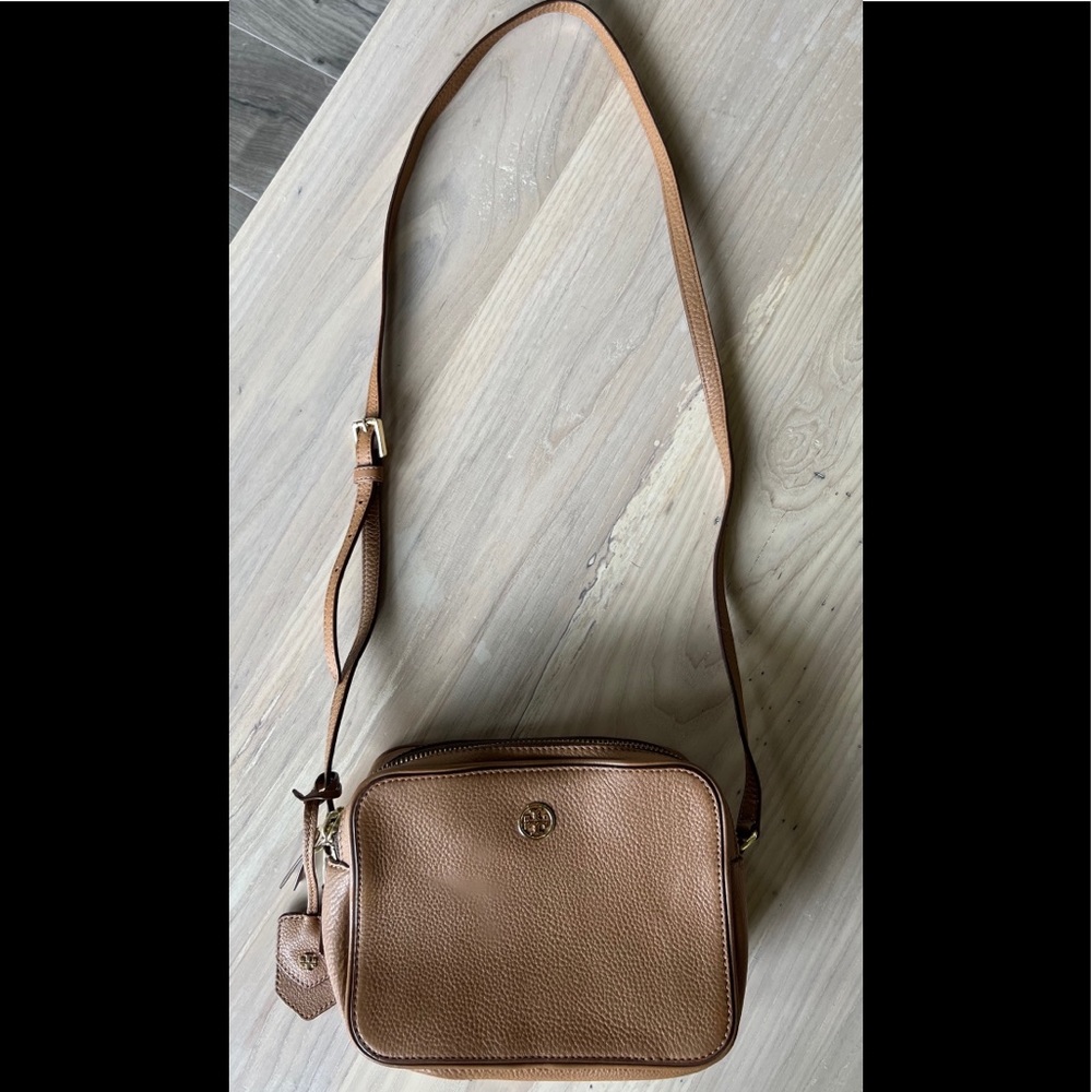 Tory Burch double zip/Crossbody pebble leather